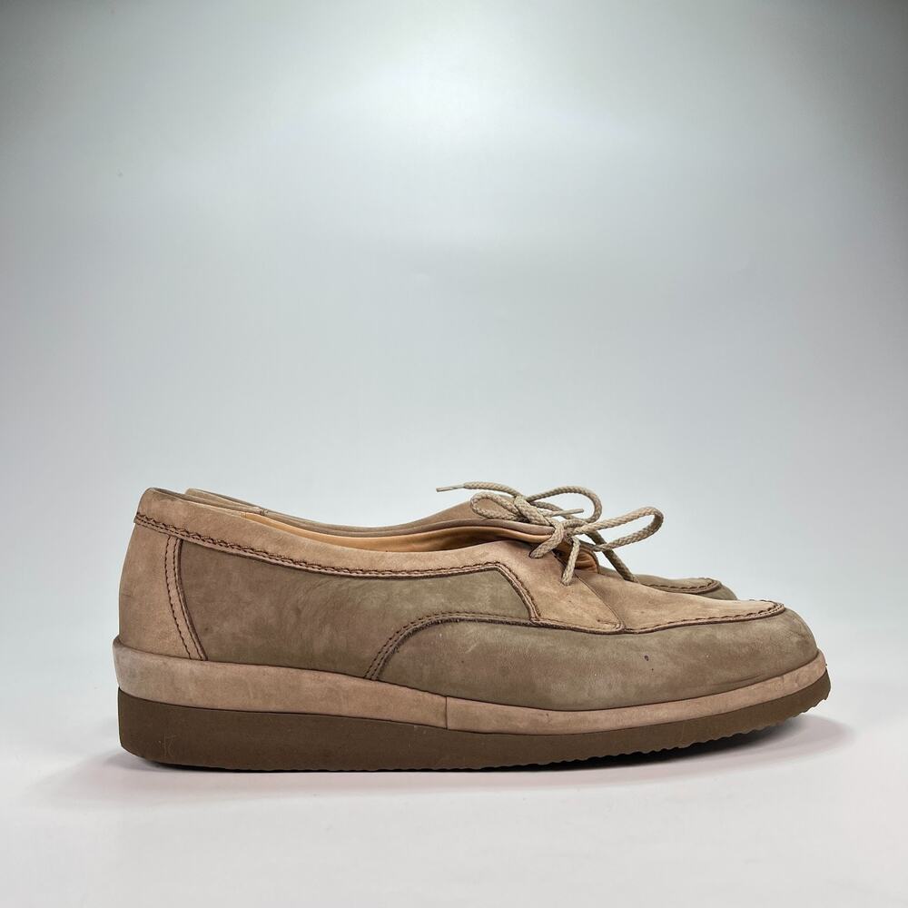 Sioux Brown Comfort Lace Up Suede Loafers Casual Dress Shoes Women's Size 7